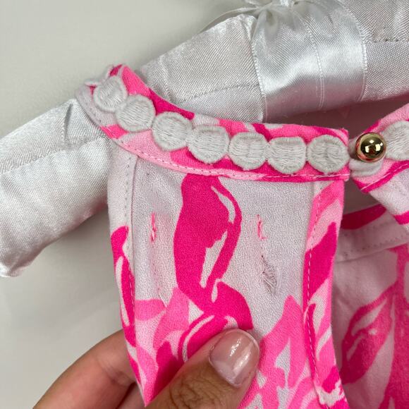 Lilly Pulitzer Girls Mini Pearl Shift Dress Resort White Caliente 10 - Picture 7 of 7